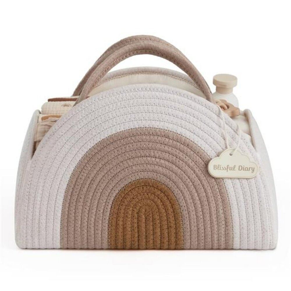 Large Baby Diaper Caddy Organizer Cotton Rope Nursery Storage Basket for Newborn